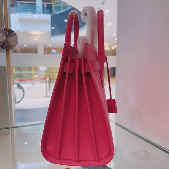 YSL Small Hot Pink Calfskin Leather Sac Du Jour - Picture 5 of 7